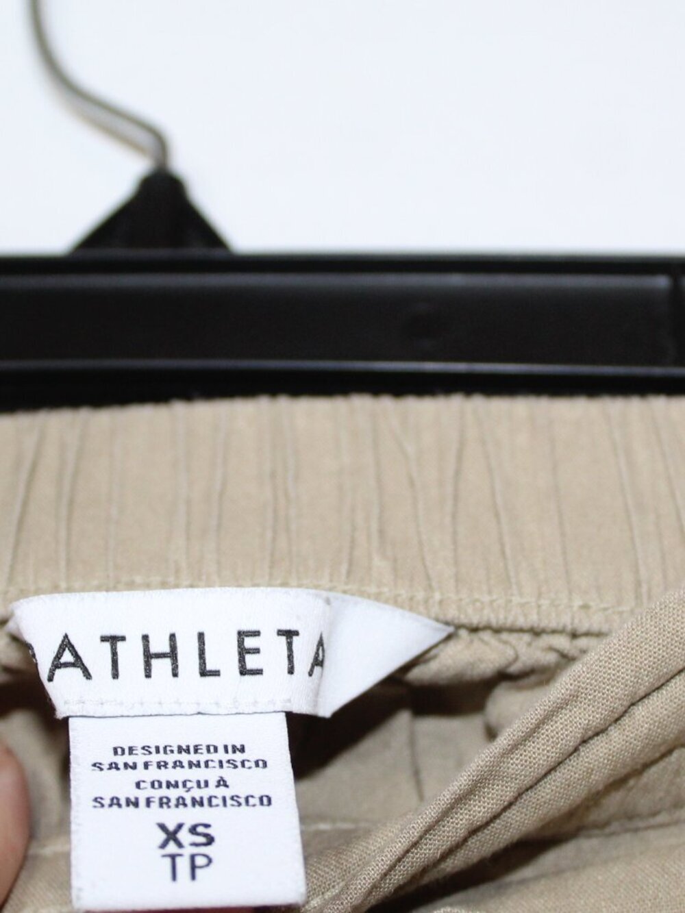 Athleta women's pants size XS tan linen cargo pants mid rise straight leg - Picture 9 of 14